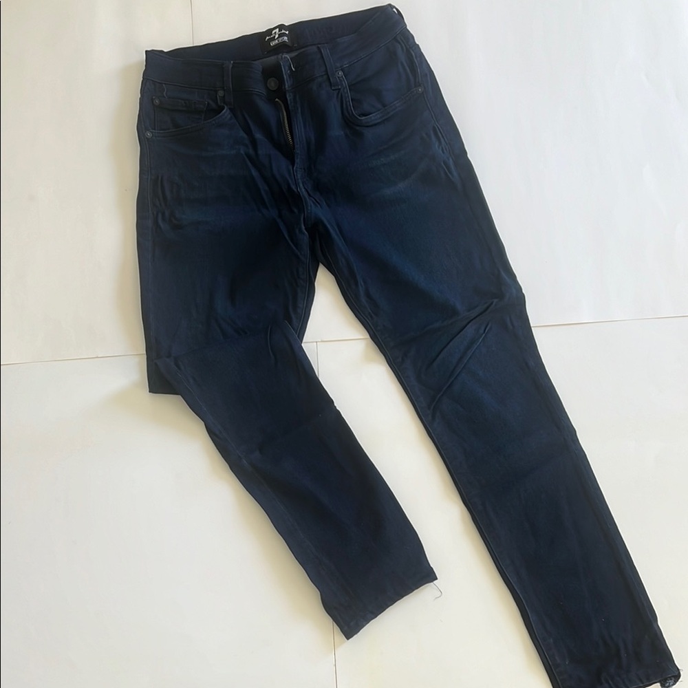 7 For All Mankind Blue Skinny Jeans